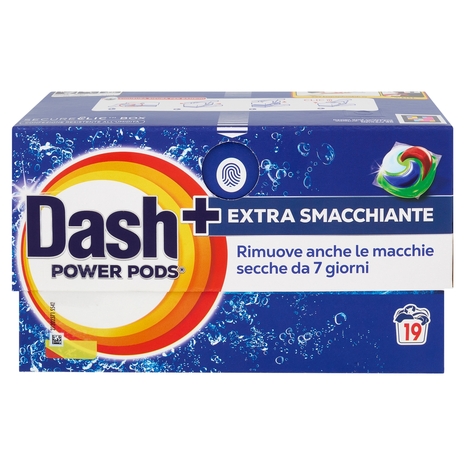 Dash Power Pods Detersivo Lavatrice In Capsule, Azione Extra-Smacchiante, 19 Lavaggi 442,7 g